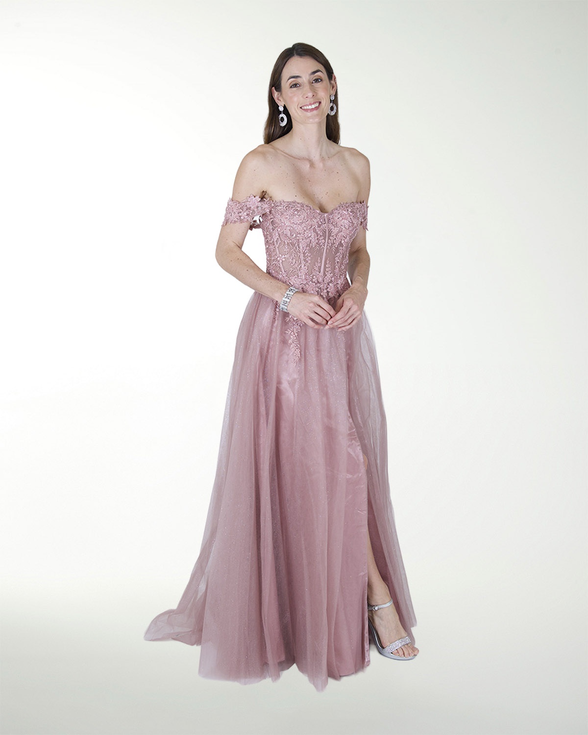 VESTIDO PR GRAN GALA CON BRILLO