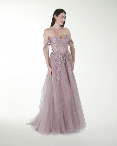 VESTIDO PR GRAN GALA CON BRILLO