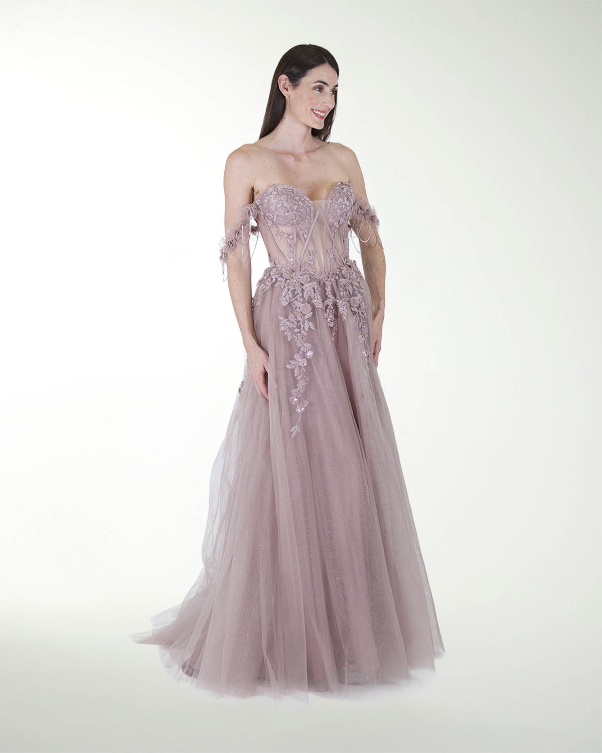 VESTIDO PR GRAN GALA CON BRILLO
