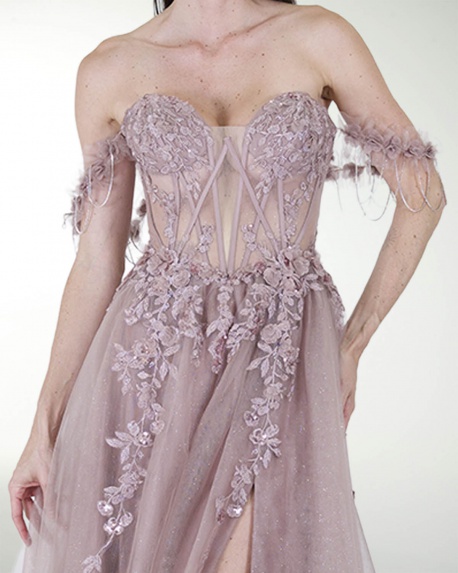 VESTIDO PR GRAN GALA CON BRILLO