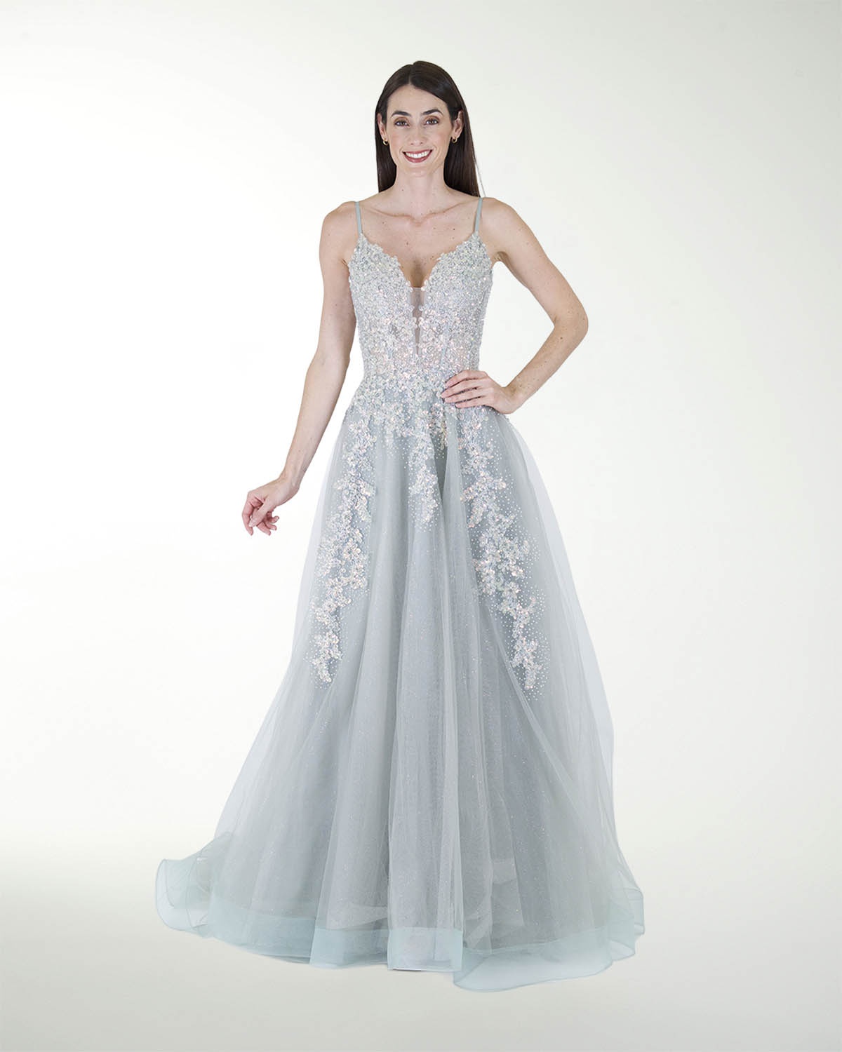 VESTIDO PR GRAN GALA CON BRILLO