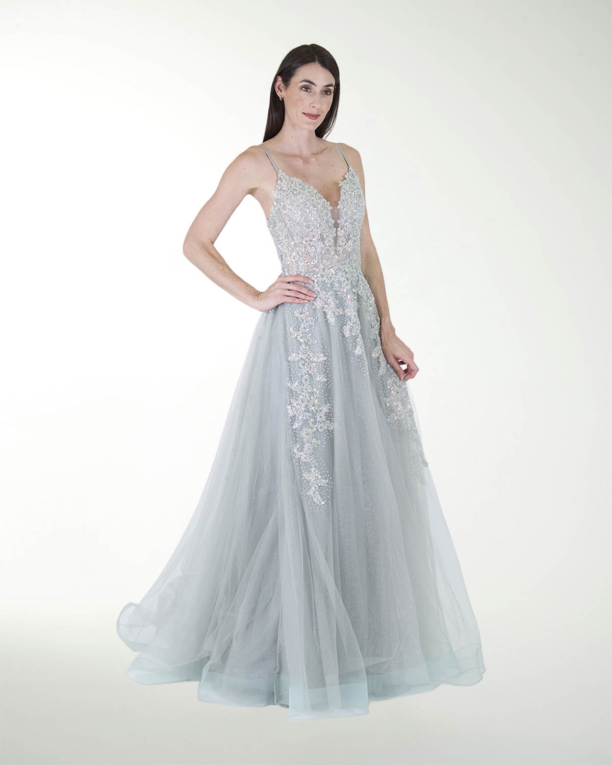 VESTIDO PR GRAN GALA CON BRILLO
