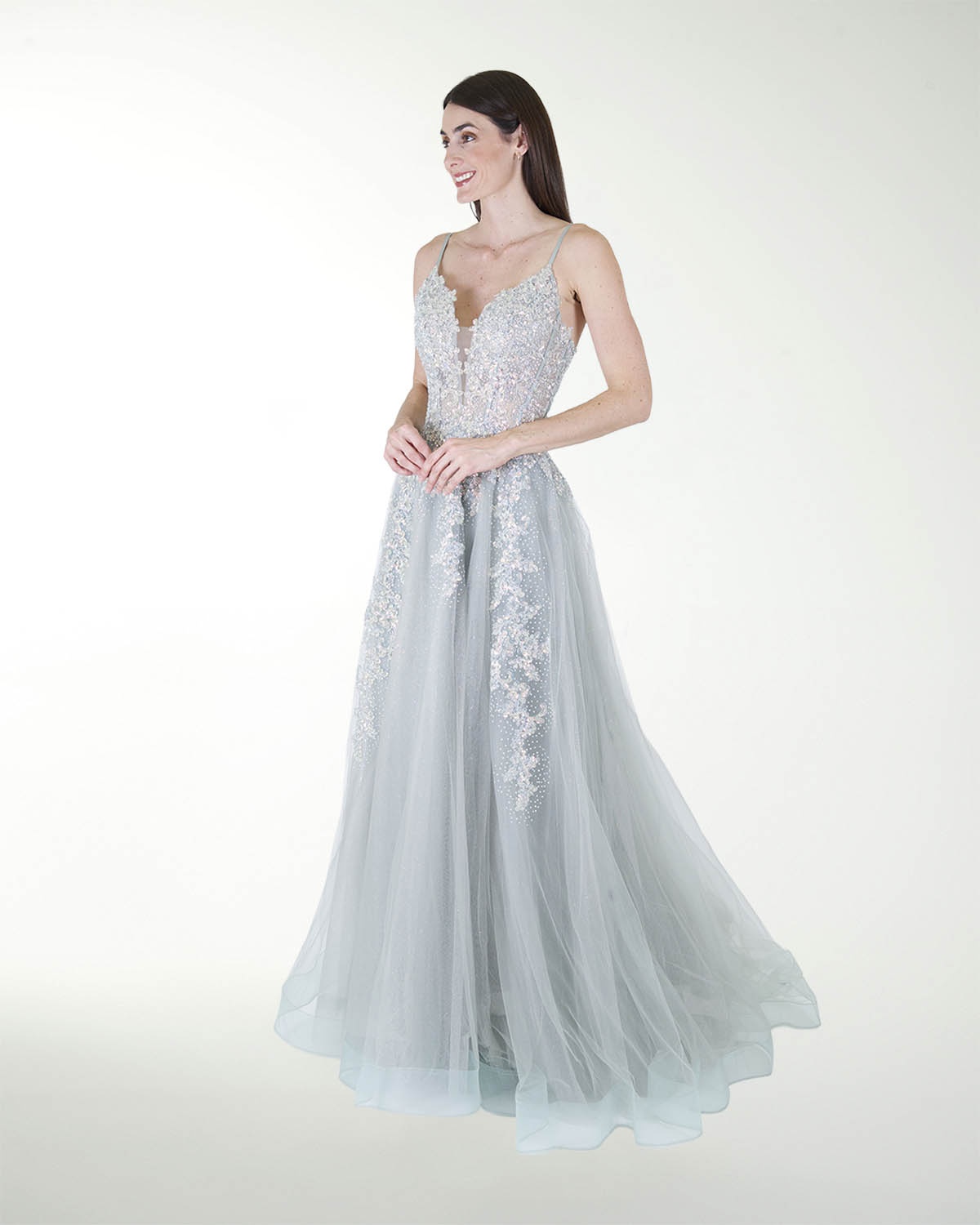VESTIDO PR GRAN GALA CON BRILLO