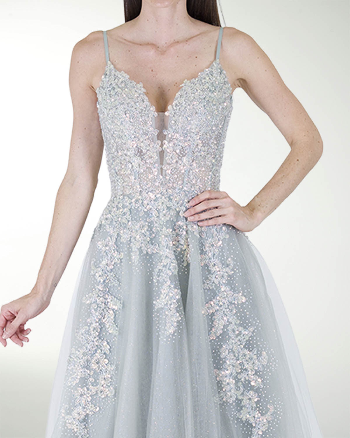 VESTIDO PR GRAN GALA CON BRILLO