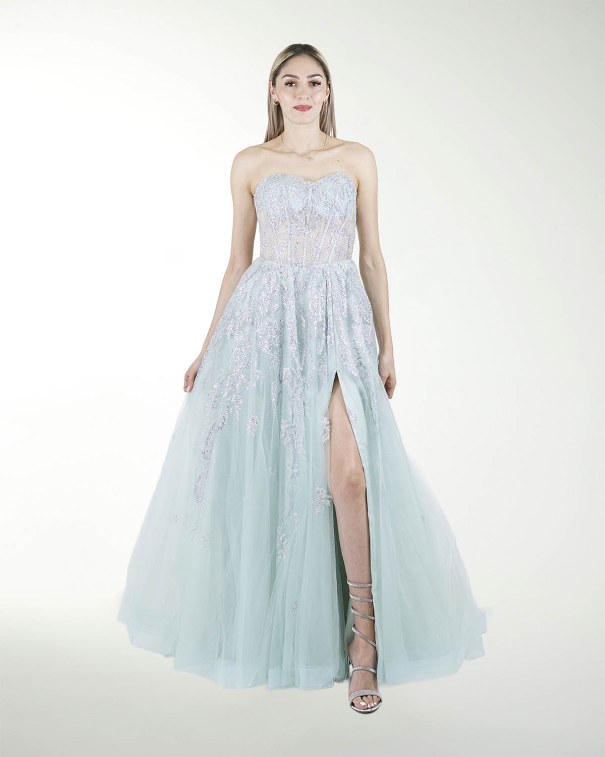 VESTIDO PR GRAN GALA CON BRILLO