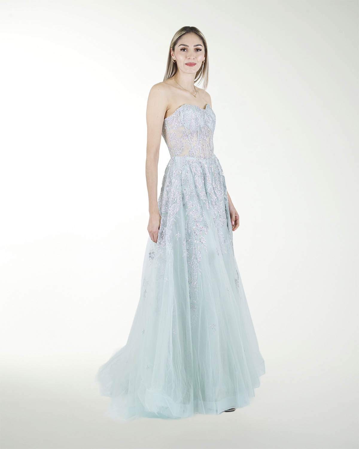 VESTIDO PR GRAN GALA CON BRILLO