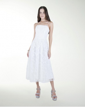 VESTIDO CC BLANCO LARGO MIDI