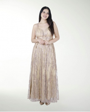 VESTIDO TE CON DESTELLOS DE BRILLO