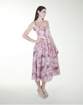 VESTIDO CASUAL ESTAMPADO CON TABLONES