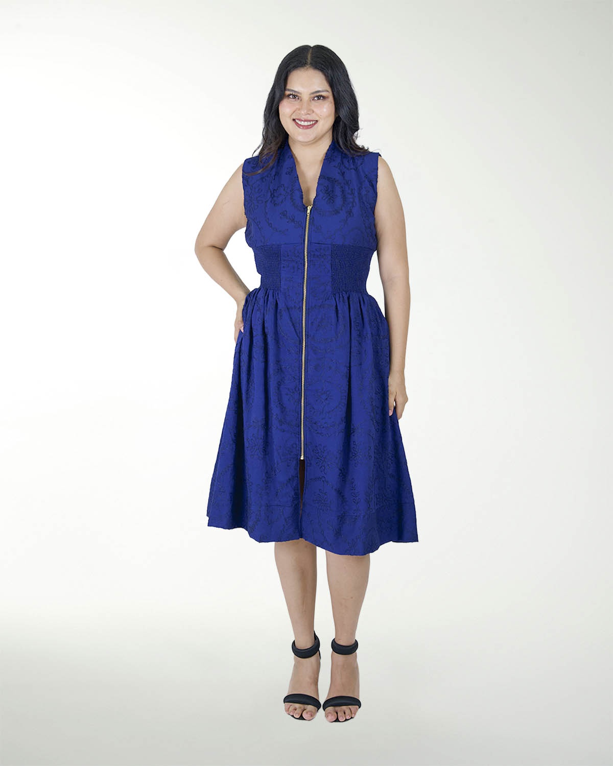 VESTIDO TV CON CIERRE ESCOTE EN V