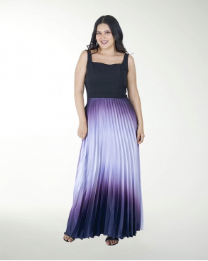 VESTIDO TE PLISADO EN TELA DEGRADE