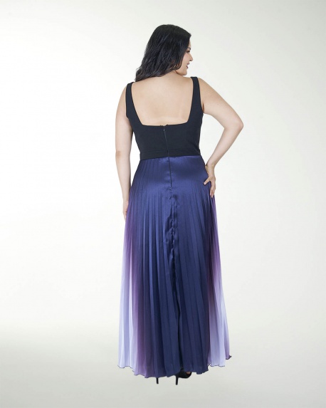 VESTIDO TE PLISADO EN TELA DEGRADE