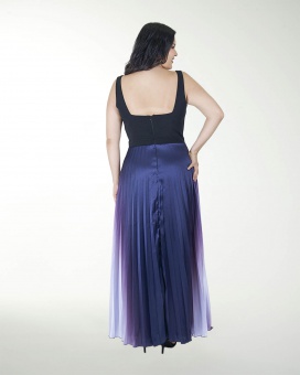 VESTIDO TE PLISADO EN TELA DEGRADE