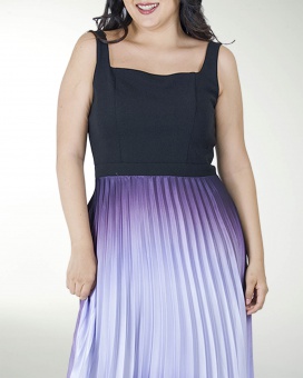 VESTIDO TE PLISADO EN TELA DEGRADE