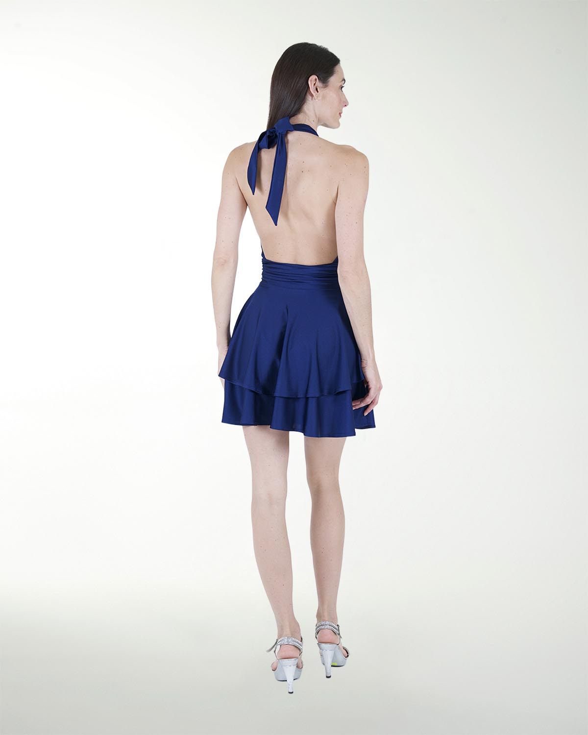 VESTIDO AN HALTER DOBLE FALDA