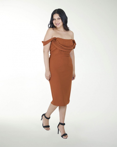 VESTIDO TV STRAPLESS HOMBRO CAIDO