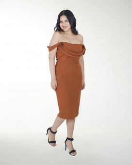 VESTIDO TV STRAPLESS HOMBRO CAIDO