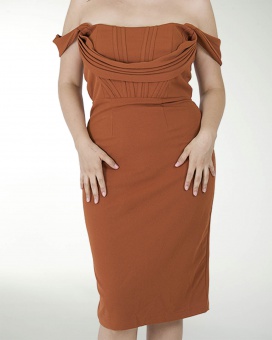 VESTIDO TV STRAPLESS HOMBRO CAIDO