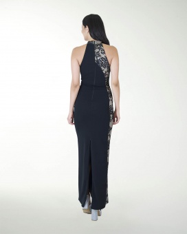 VESTIDO CL HALTER CON ENCAJE