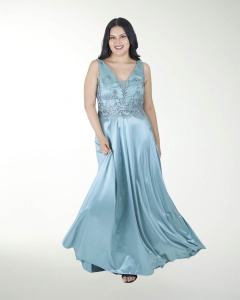 VESTIDO TE ESCOTE EN V COMBINADO