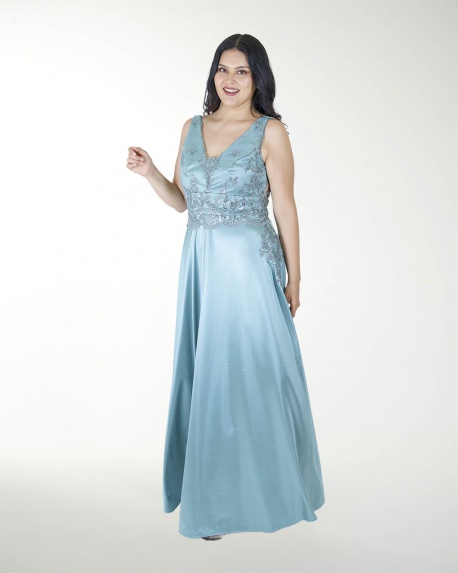VESTIDO TE ESCOTE EN V COMBINADO
