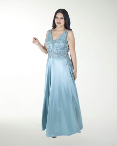 VESTIDO TE ESCOTE EN V COMBINADO