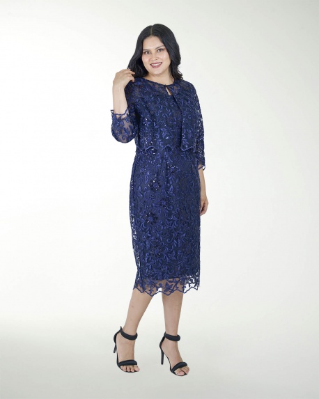 VESTIDO TE ENTALLADO CON SACO CORTO