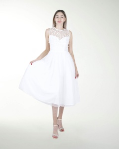 VESTIDO CC BLA MIDI CON BORDADO EN TALLE