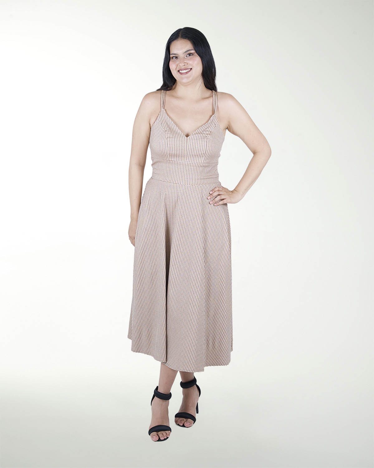 VESTIDO TV FALDA AMPLIA CON CRUCE  EN TIRANTES