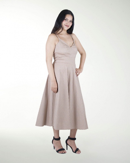 VESTIDO TV FALDA AMPLIA CON CRUCE  EN TIRANTES