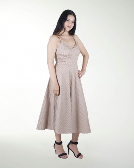 VESTIDO TV FALDA AMPLIA CON CRUCE  EN TIRANTES