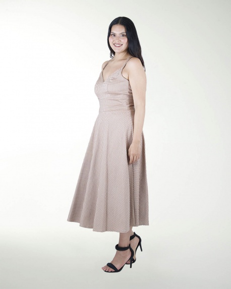 VESTIDO TV FALDA AMPLIA CON CRUCE  EN TIRANTES