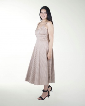 VESTIDO TV FALDA AMPLIA CON CRUCE  EN TIRANTES