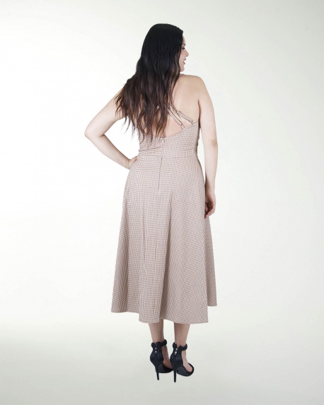 VESTIDO TV FALDA AMPLIA CON CRUCE  EN TIRANTES