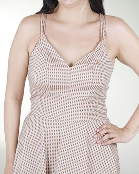 VESTIDO TV FALDA AMPLIA CON CRUCE  EN TIRANTES