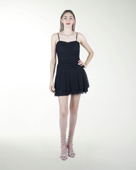 VESTIDO AN STRAPLESS CON OLAN
