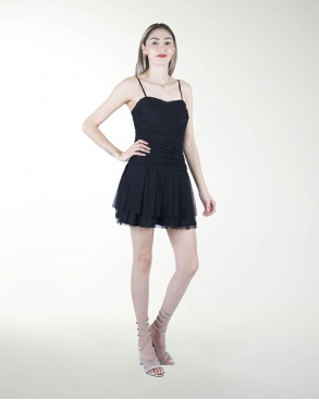 VESTIDO ANTRO STRAPLESS CON OLAN