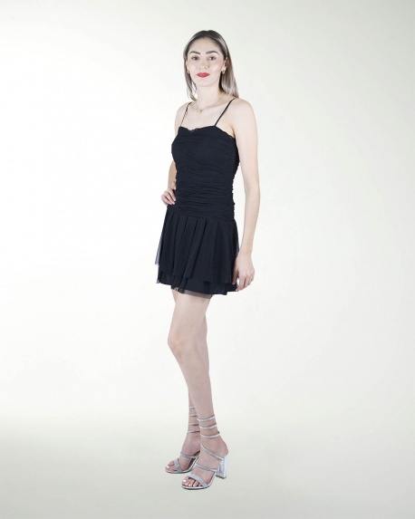VESTIDO AN STRAPLESS CON OLAN