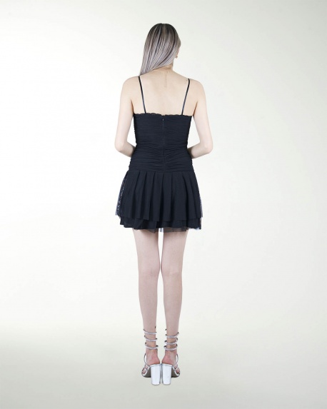 VESTIDO AN STRAPLESS CON OLAN