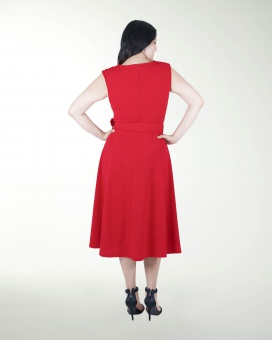 VESTIDO TE ESCOTE V CON CINTURON