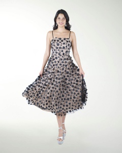 VESTIDO CC MIDI EN TELA 3D