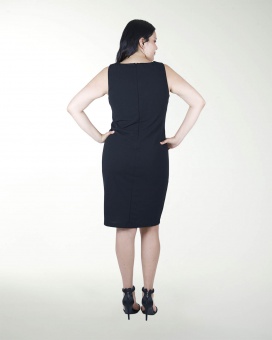 VESTIDO TV RECTO CON PLIEGUES  EN COSTADO
