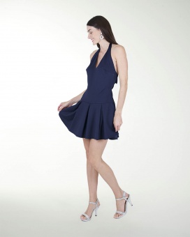 VESTIDO AN HALTER CON TABLONES