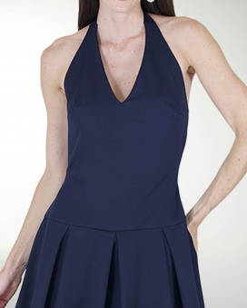 VESTIDO AN HALTER CON TABLONES