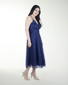 VESTIDO TE ESCOTE EN V LARGO MIDI