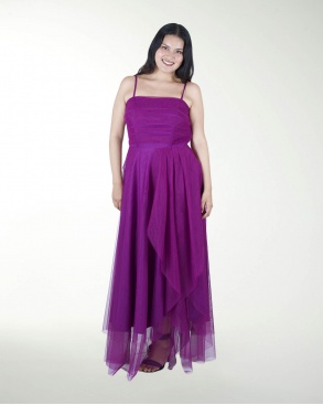 VESTIDO TE FALDA CON TRANSPARENCIA