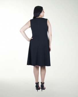 VESTIDO TV ESCOTE DIAGONAL CON VIVOS