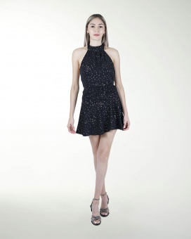 VESTIDO AN HALTER  CON OLANES