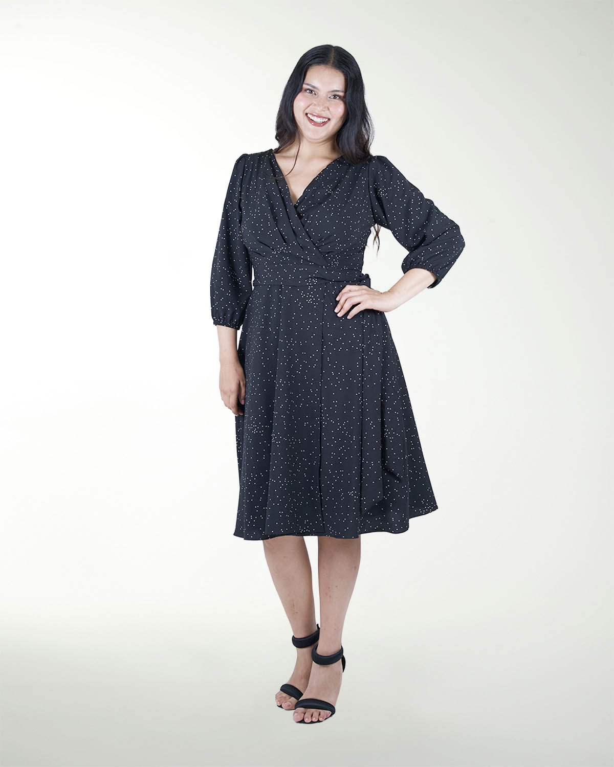 VESTIDO   TV CON AMARRE MANGA 3/4
