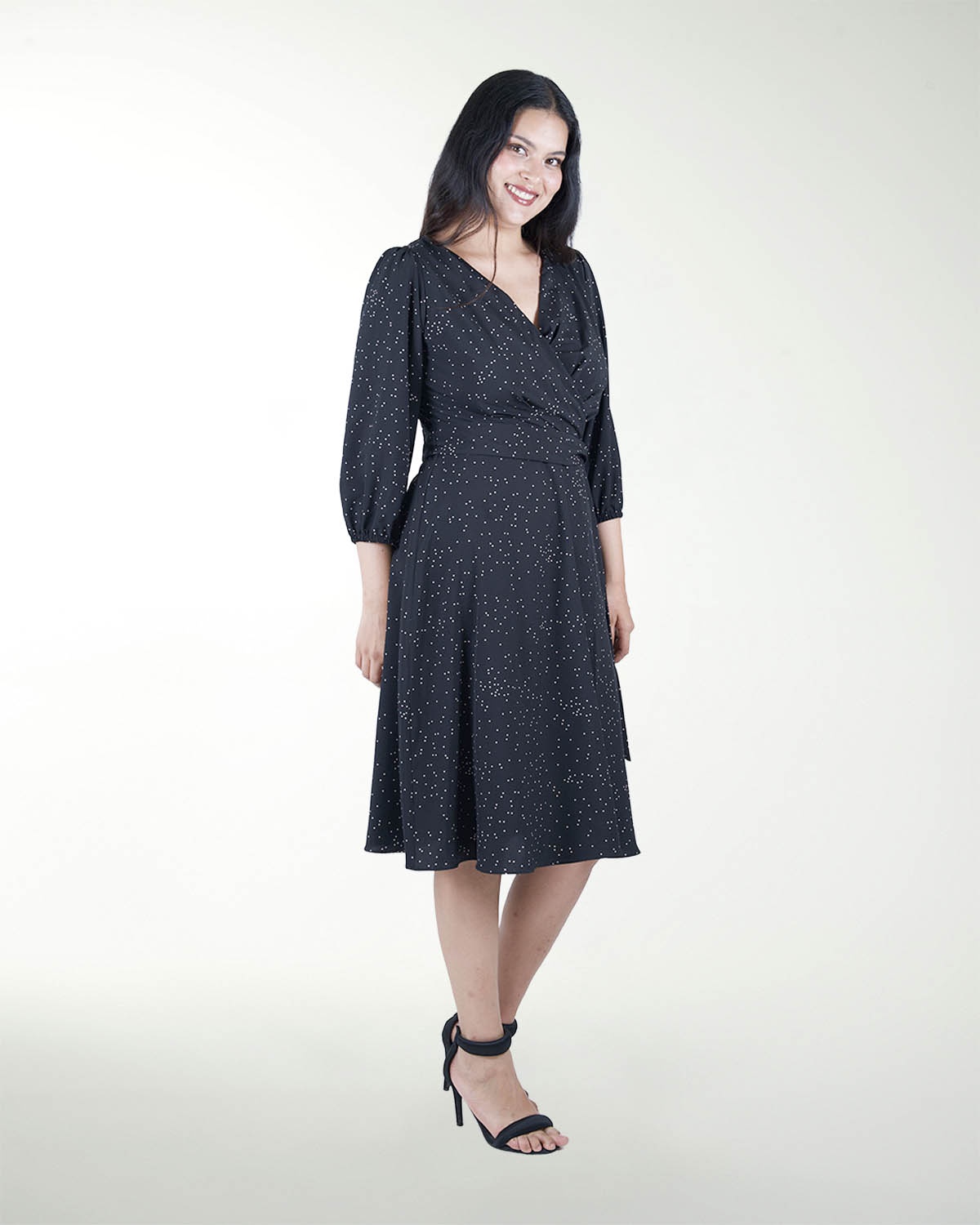VESTIDO   TV CON AMARRE MANGA 3/4